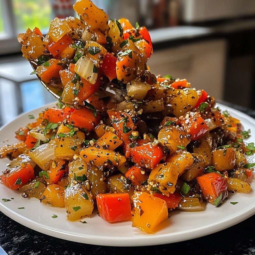 Gemüsepfanne mit Knoblauch