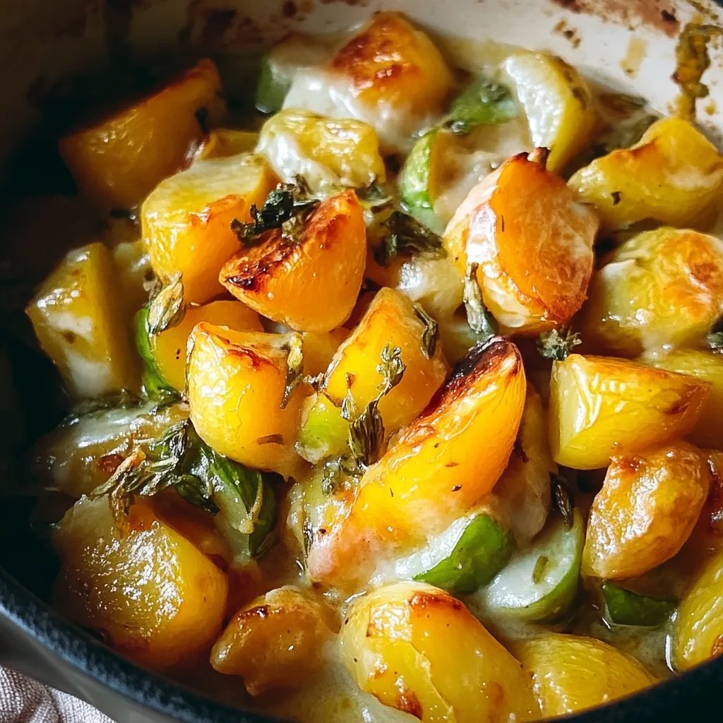 Herbstliches Rosenkohl Kartoffel Blech