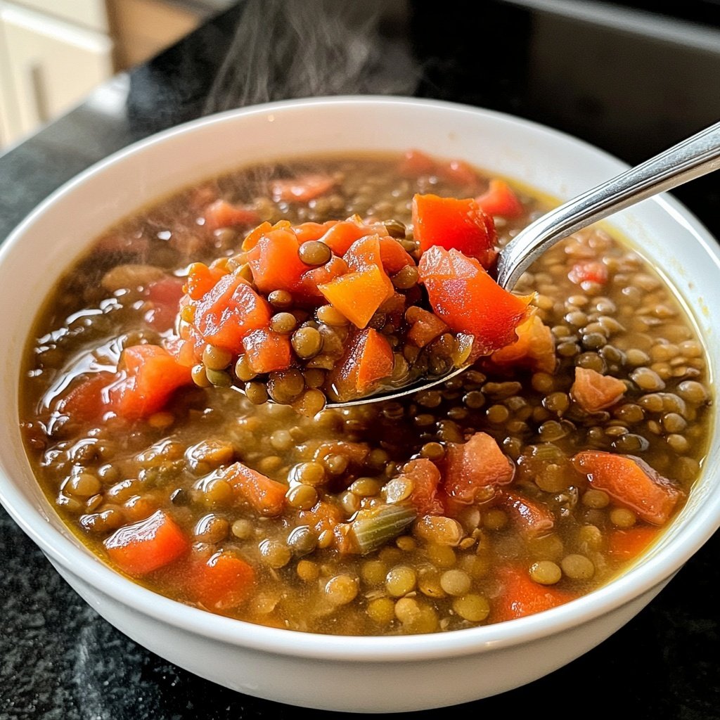 Linsensuppe mit Tomaten