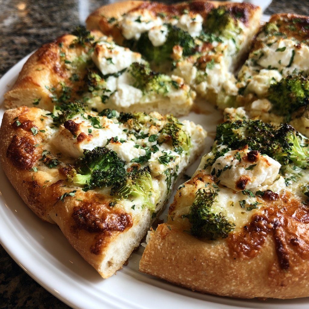 Pizza mit Brokkoli und Ricotta