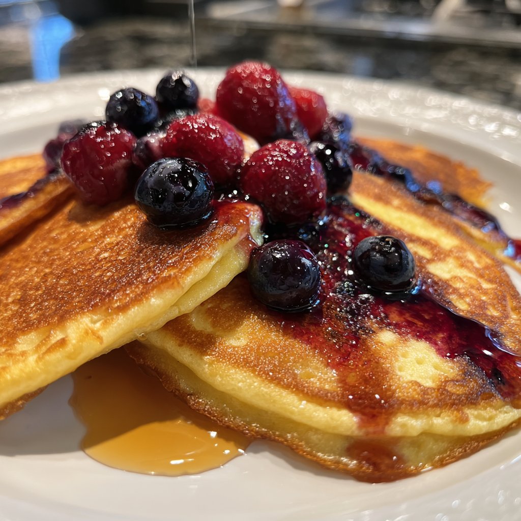 Pfannkuchen mit Heidelbeeren