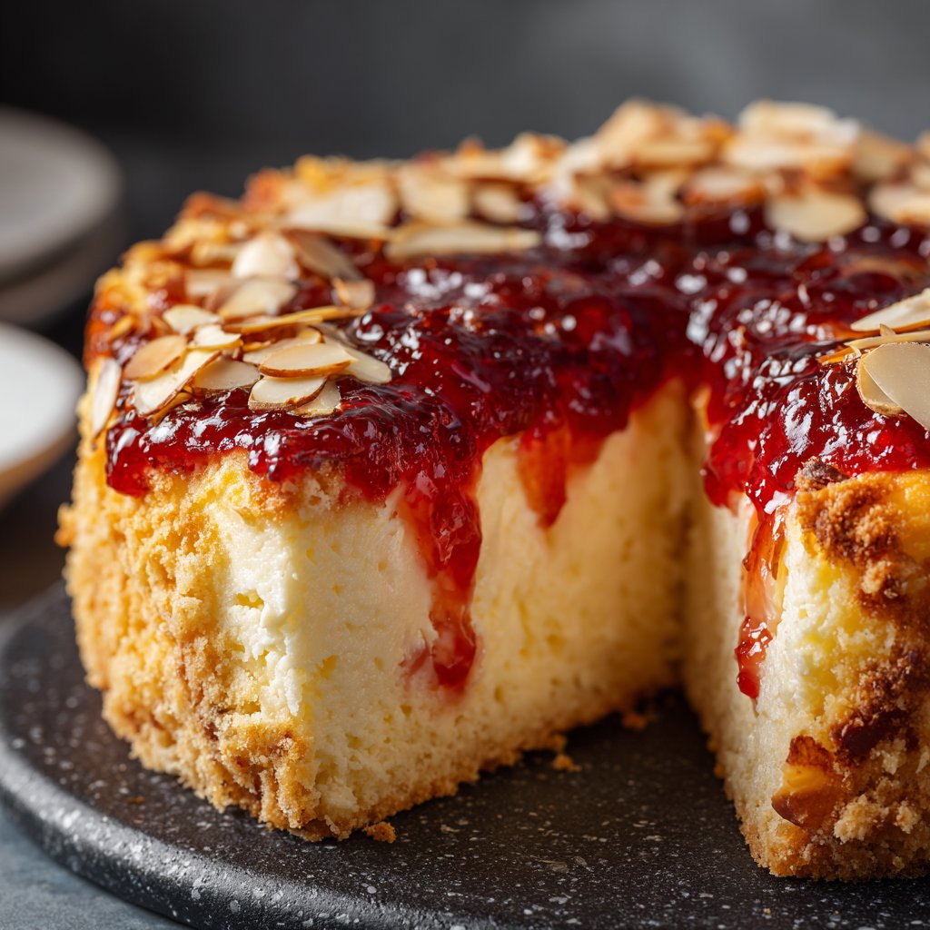 Käsekuchen mit Mandelboden