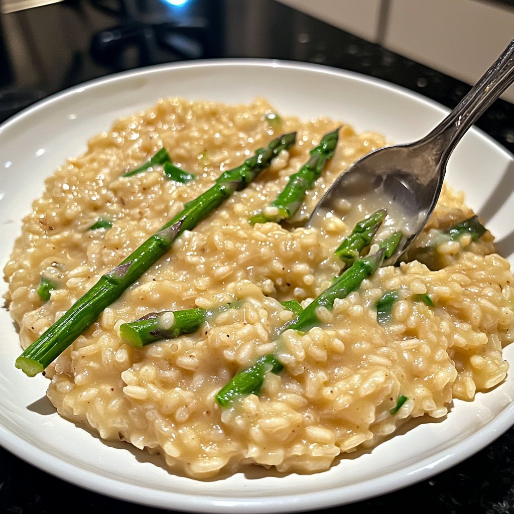 Risotto mit grünem Spargel