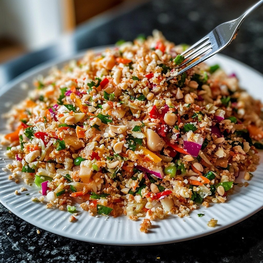 Thai Erdnuss Hähnchen Salat