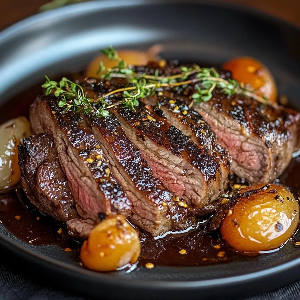 Rinderbrust in einer aromatischen Balsamico-Zwiebelsauce