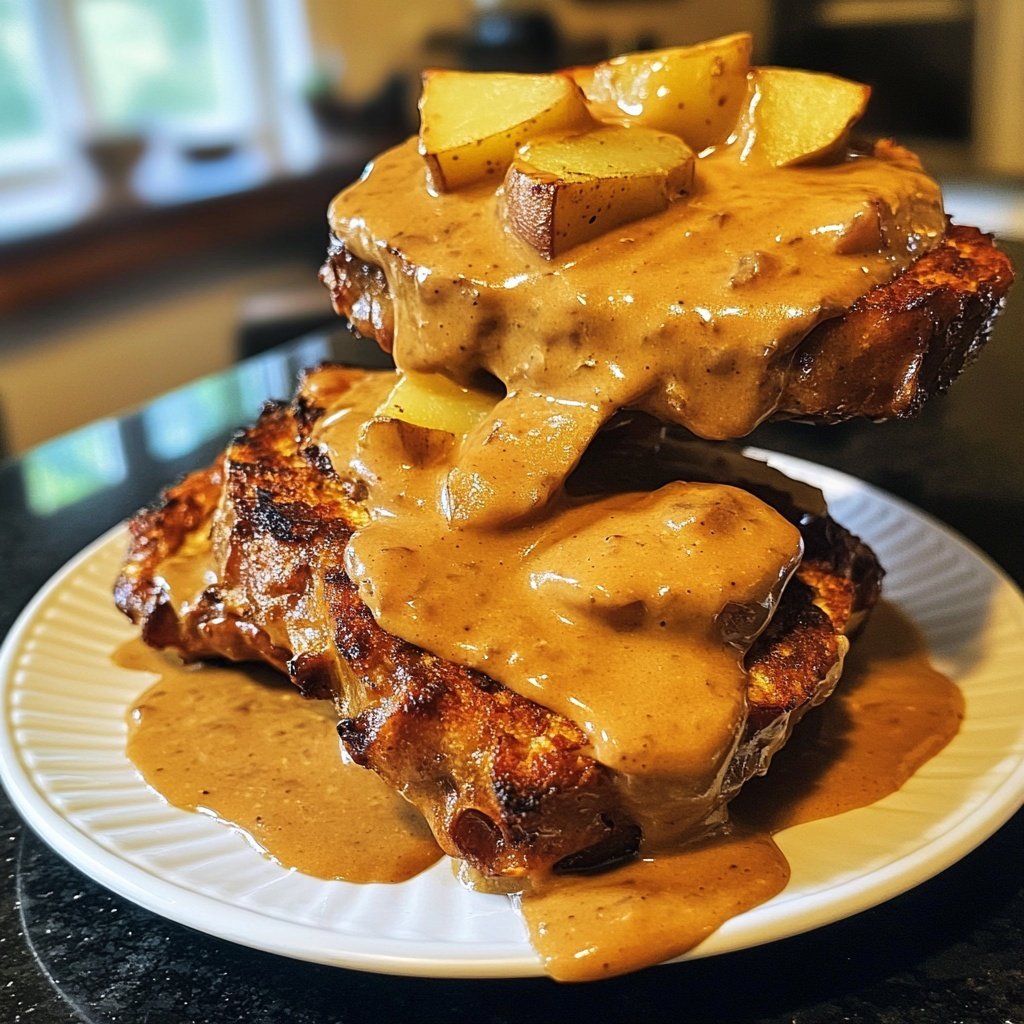 Hackbraten mit Kartoffeln in Sahne