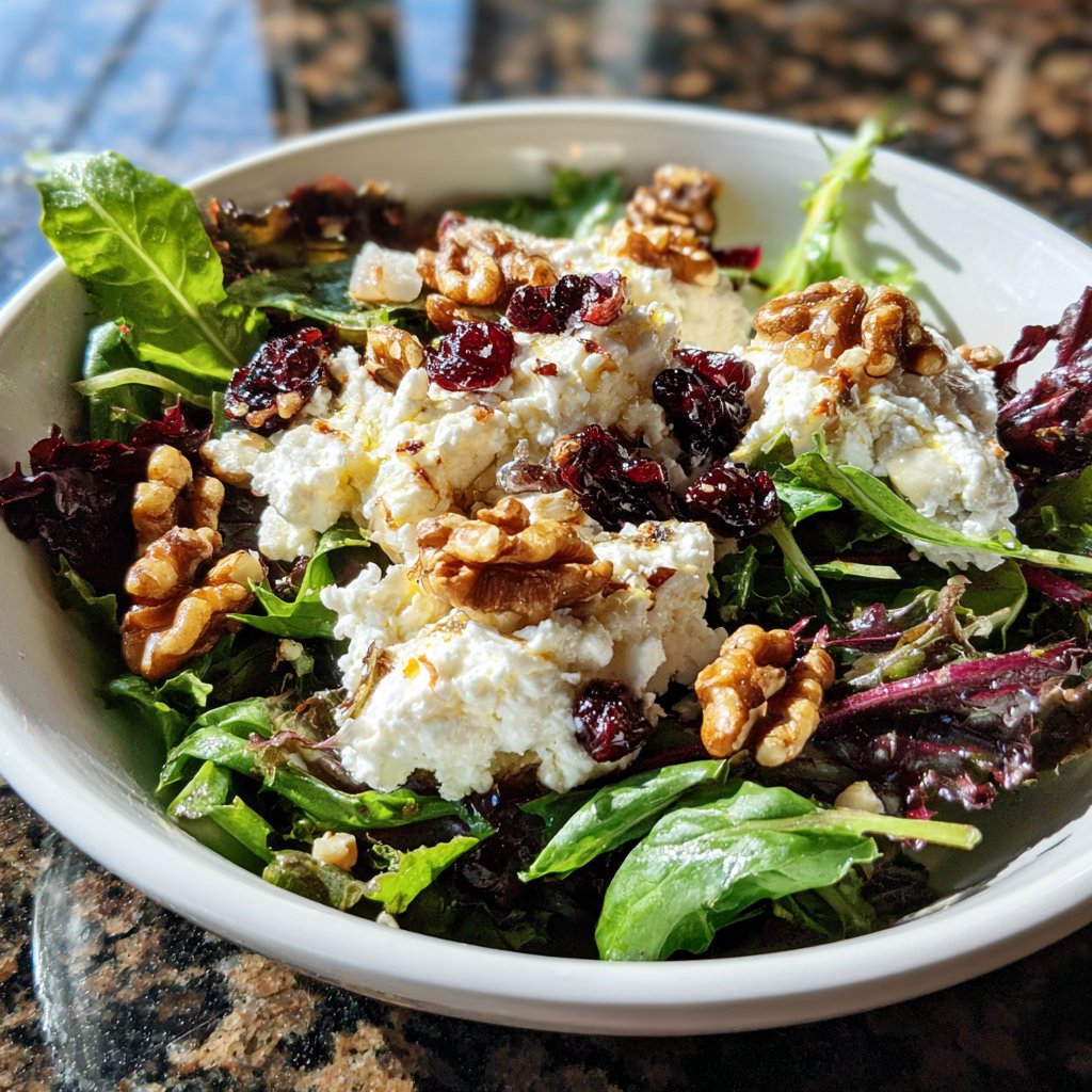 Salat mit Ziegenkäse und Walnüssen