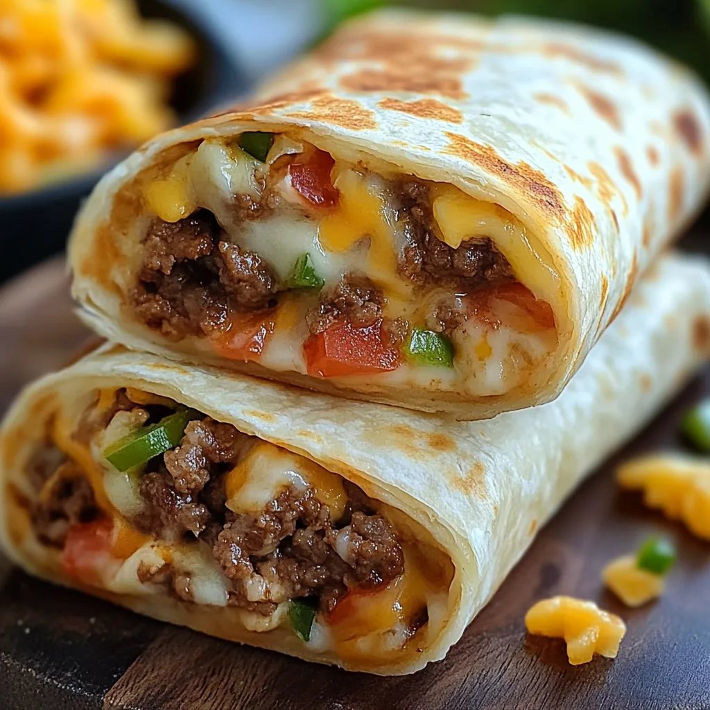 Knusprige Cheeseburger Wraps