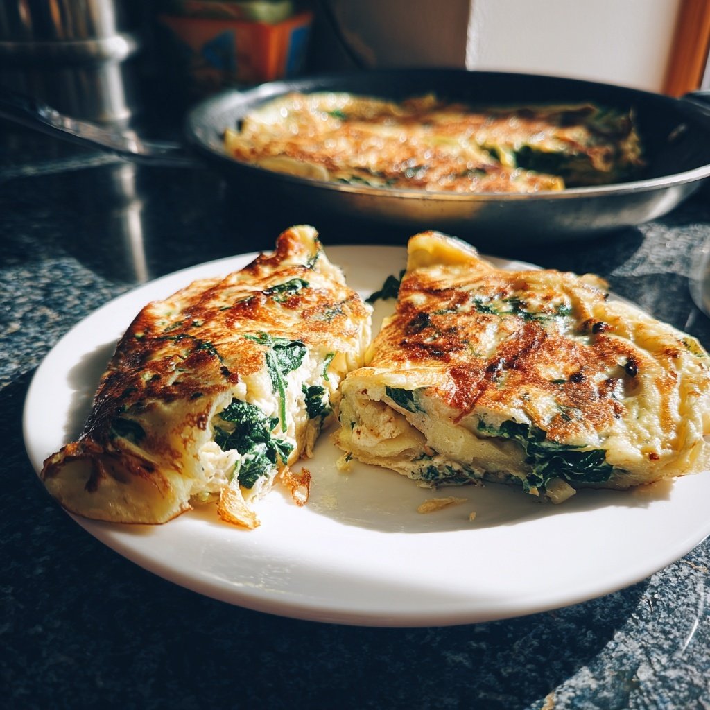 Pfannkuchen mit Spinat