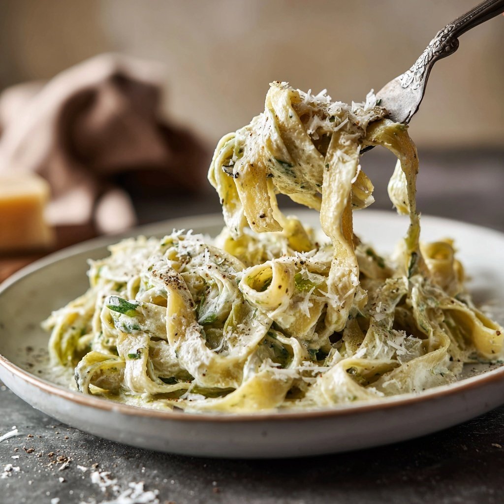 Tagliatelle mit Lauch und Sahne