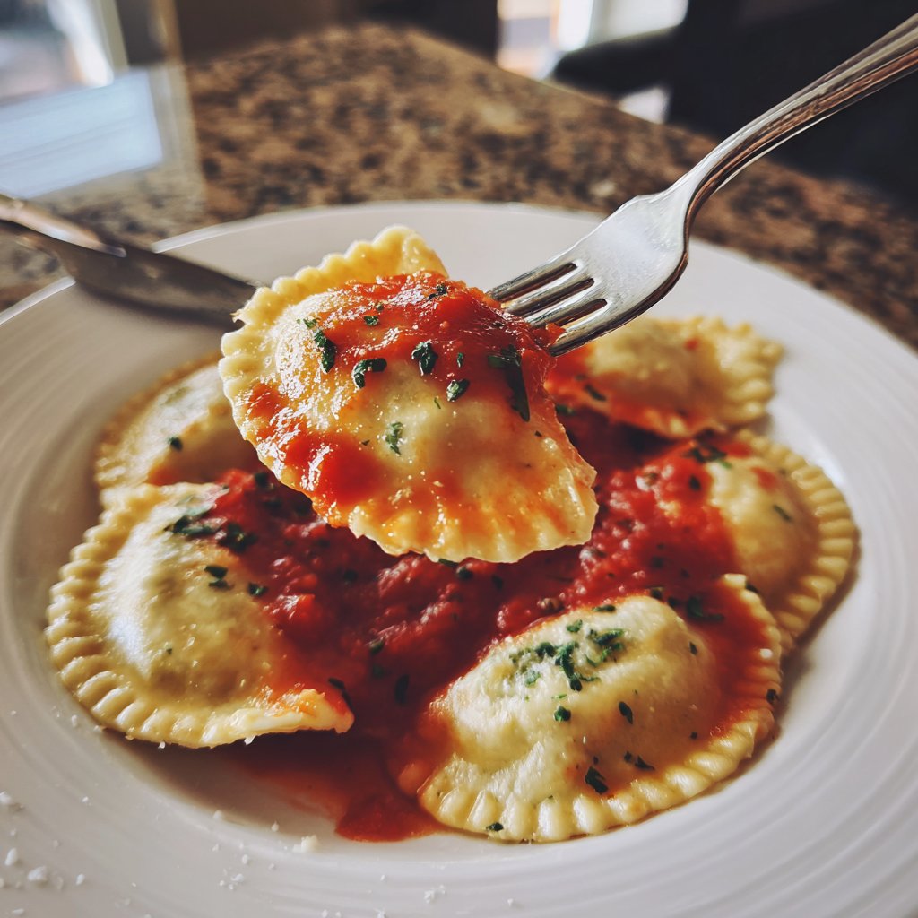 Herzförmige Ravioli mit Ricottafüllung