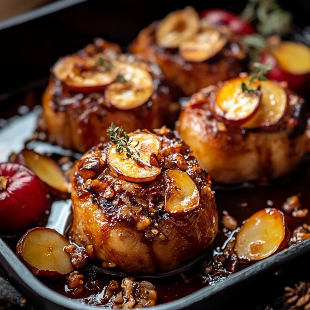 Weihnachtliche Bratäpfel mit Nüssen und Rosinen