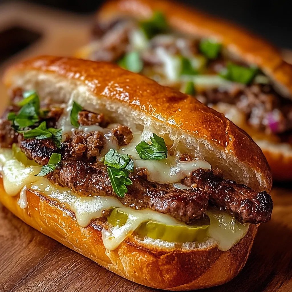 Knoblauch-Philly-Cheesesteak-Brot