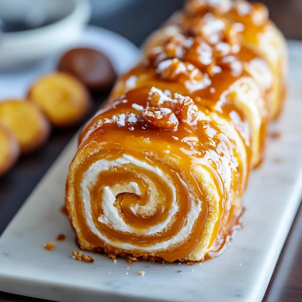 Karamell-Swirl-Geburtstagskuchenrolle