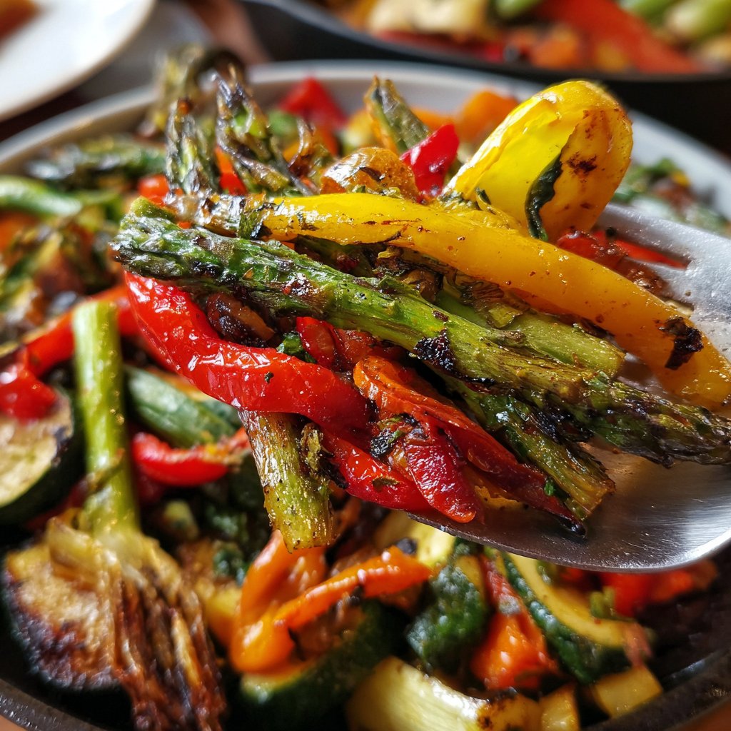 Abendessen mit gebratenem Gemüse